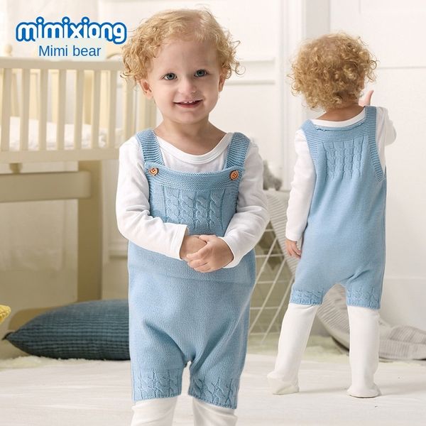 

ins new pants solid color knitted ins new pants sling jumpsuit solid color knitted sling jumpsuit, Blue