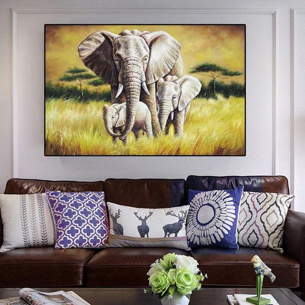 

животные слон с младенцами холст картины картины маслом стены искусства постеры картины для гостиной стены украшения дома
