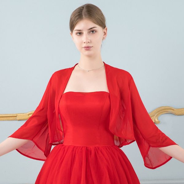 red dress with black shawl