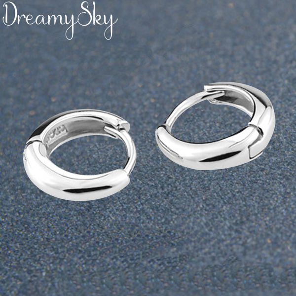 

dreamysky 100% real pure 925 sterling silver jewelry korean cute circle earrings for women wedding bijoux pendientes brincos, Golden