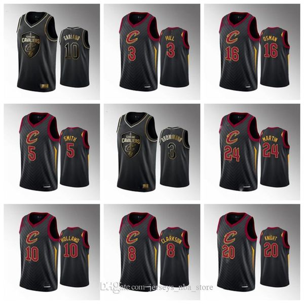

cleveland cavaliers men collin sexton black basketball jersey kevin love darius garland tristan thompson drummond exum henson, Black;red