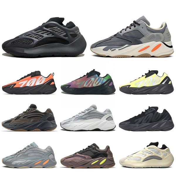 

discount 700 v2 kanye shoes triple black alvah azael magnet wave runner running shoe men women sneakers runners size 36-45