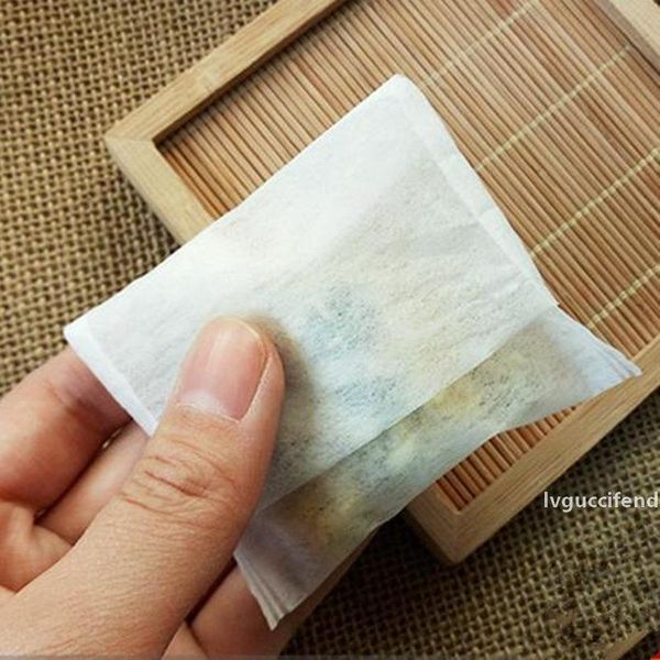

6 x 8cm convenient new empty teabags string heat seal filter paper herb loose tea tisanes bags white box bag f20173310