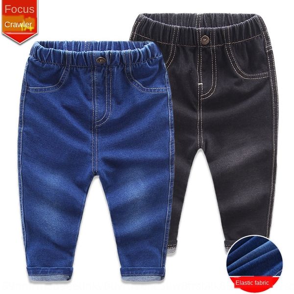 

2020 autumn wear boys korean style jeans pants panty and children's baby stretch pants children's jeans, Blue