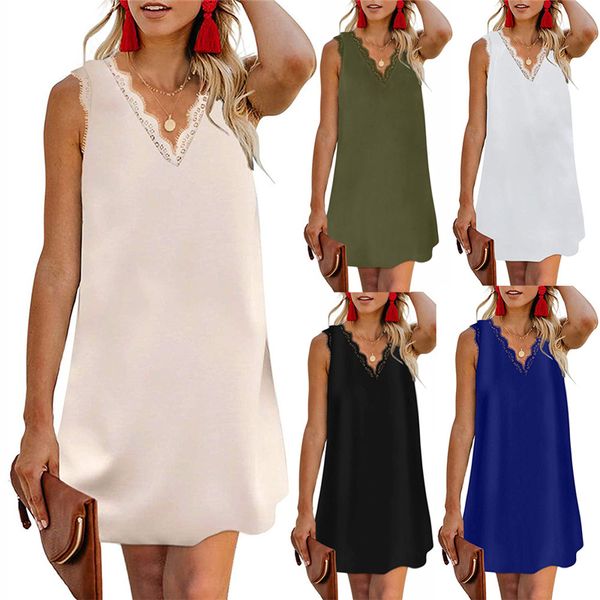

women's crown dress 2020 new summer leisure piece loose mini beach dress vintage decathlon sleeveless print dress, Black;gray