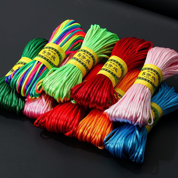 

k0rri chinese diy chinese knot braided rope knot handmade braided rope diy2.5 mm colorful thread handmade wire accessories 20 mi hanguo line, Silver
