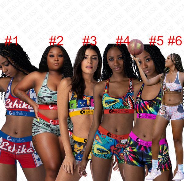 

brand women designer swimsuit shark 2 piece bikini set push up vest tank bra + shorts swimming beachwear trunk pants bathing suit d72705, White