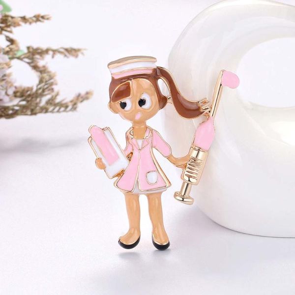 

enamel design brooch cute girl pin fashion human style brooches for women accessories 1pcs, Gray