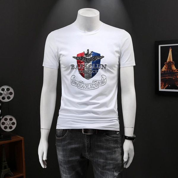 

2020 новый летний мужчины tshirt o-образным вырезом с коротким рукавом печати вышивка slim fit с коротким рукавом футболки мужские дизайнерс, White;black