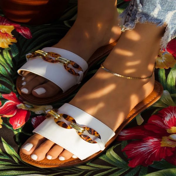 

women summer leopard slipper 2020 woman transparent flat ladies outdoor roman women's open toe slide female beach shoe plus size, Black