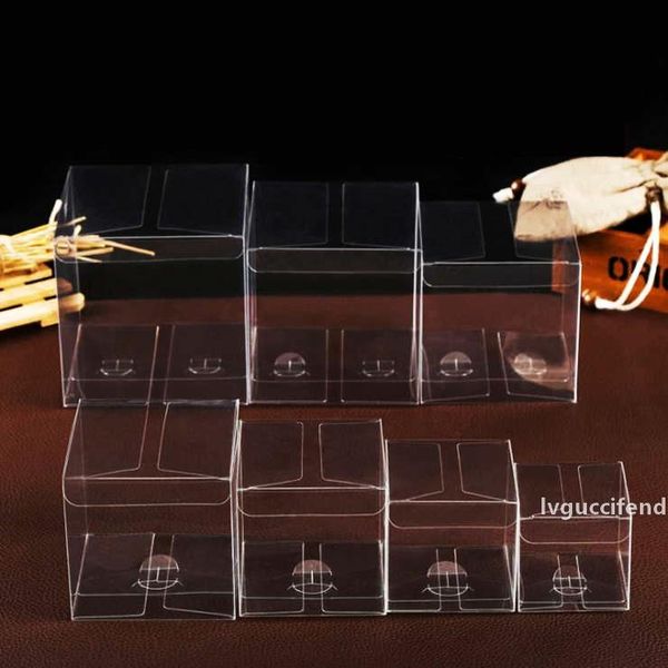 

20pcs 15 sizes waterproof transparent plastic square box large clear pvc box for packaging cosmetic eye cream craft gift