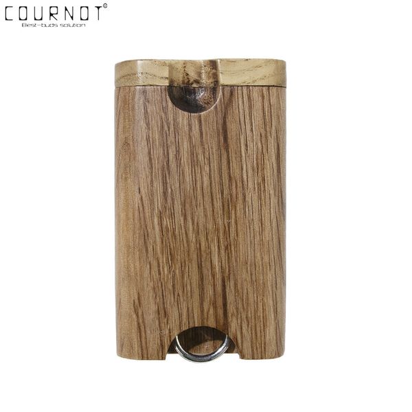 Cournot Natural Digout De Madeira Com Cerâmica Uma Pipe de Bat Bat 46 * 78mm De Madeira Dugout Box Tubos De Fumo Acessórios