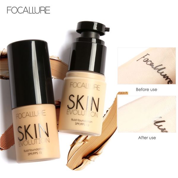 

focallure base face liquid foundation cream full coverage concealer oil-control easy to wear soft face makeup foundation