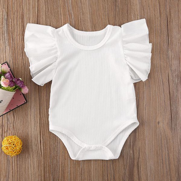 

newborn infant baby girl short sleeve cotton romper jumpsuit bodysuit clothes set sunsuit summer, Blue