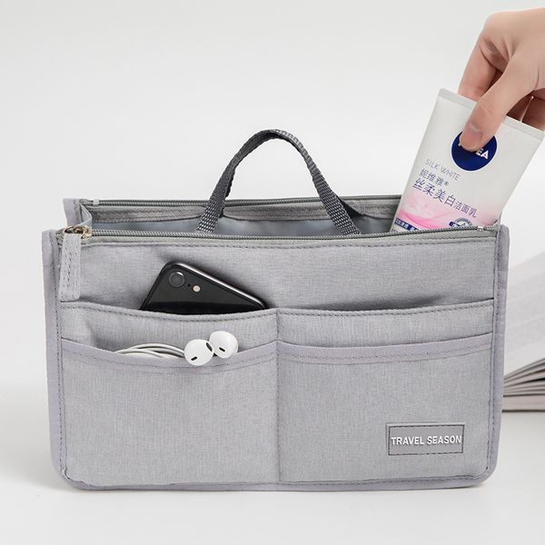 

multifunction women storage cosmetic bag travel insert organizer handbag purse large liner lady makeup cosmetic bag female tote