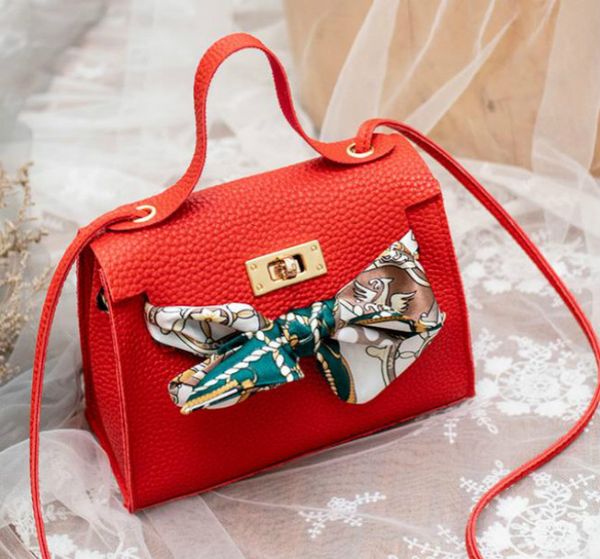 

Designer Women's Bag Litchi Scarf Handbag 2020 One Shoulder Bow Crossbody Handbag In Stock