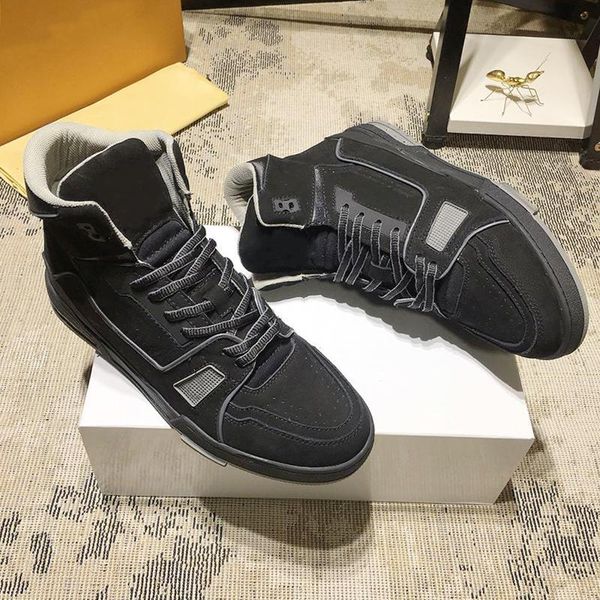 

trainer sneaker boot men 's shoes fashion classic lightweight footwears comfortable lace -up high sports men shoes dr, Black