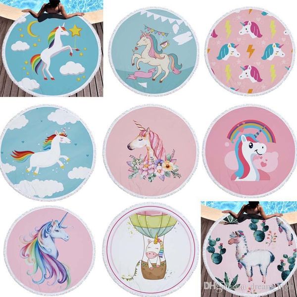 

150 * 150м cute cartoon printed unicorn микѬоибѬ болой кѬђглй полоене окѬй киокой