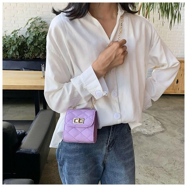 

2020 new shoulder bag women's casual fashion korean version of lingge mini small lock diagonal small square bag