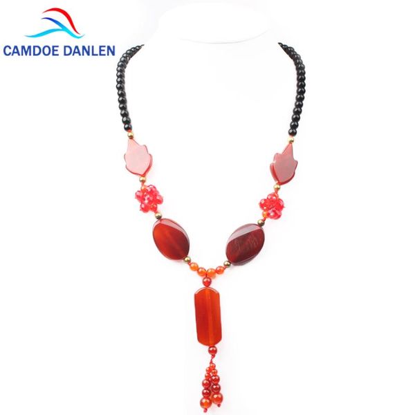 

2020 four design natural stone boho necklaces carnelian onyx beads 50cm long necklace pendants bohemian women jewelry necklace, Silver