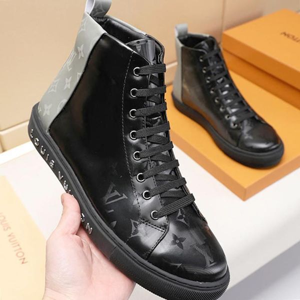 

fashion design casual shoes for men luxury style athletic outdoor trainer flats platforms zapatos de hombre tattoo sneaker boot casual shoes, Black