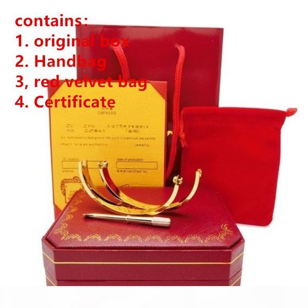 

2020 new 316l stainless steel love screw bracelets ,screwdriver with original box screw never lose love bracelet man women's love bangl, Black
