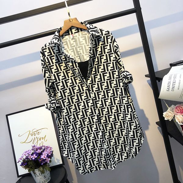 

hong kong style women shirts fashion designer shirt mid length shirt loose long sleeved designer shirts designer sweatshirt autumn shirts, White