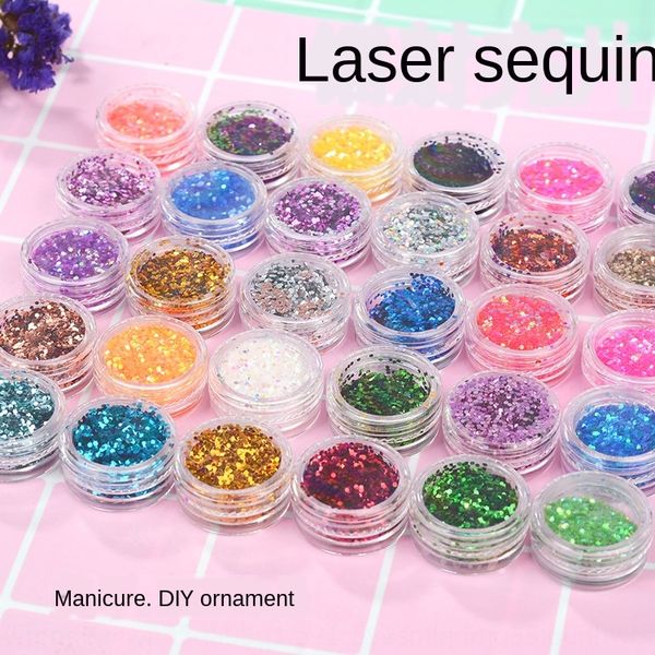 

67nft laser flash nail decoration handmade diy crystal dripping glue shiny mobile diy sequins crystal sequins phone shell quicksand powder s, Silver