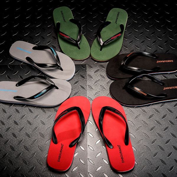 

summer men flip flops sandals male fashion outdoor non-slip slippers men's outdoor beach sandals shoes, Black