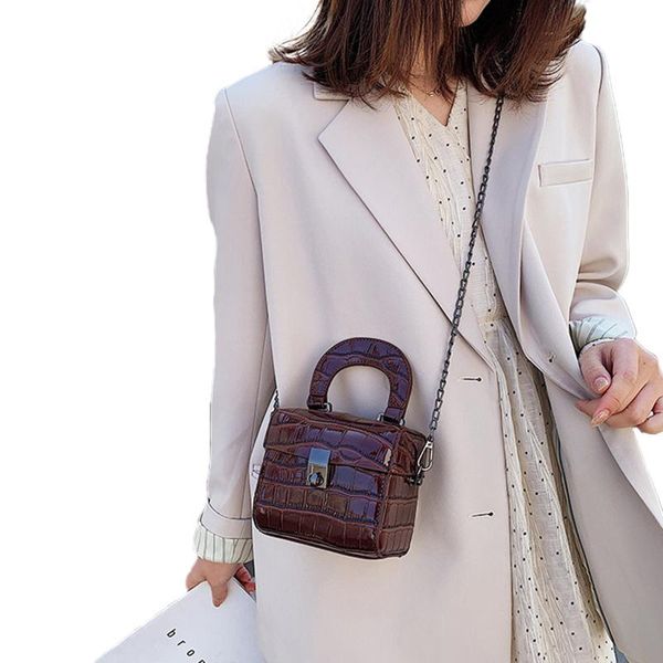 

small crossbody purse, retro crocodile pattern leather shoulder bag handbag for women