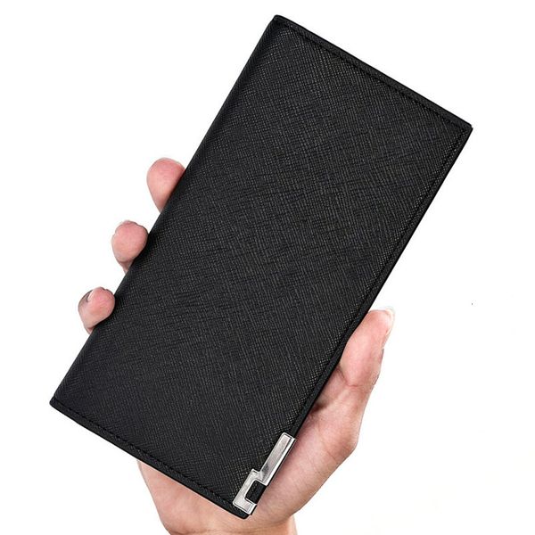

slim wallet men leather purse soft wallets fashion male clutch money bag small pocket multi card holder, Red;black
