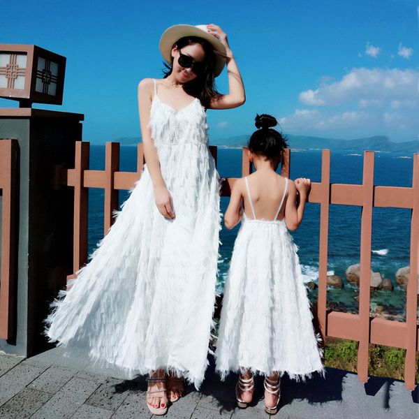 

мода семья matching одежда mother daughter платья женщины baby girl long summer beach платье мама baby girl party одежда, Blue