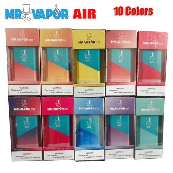 

Новый MR VAPOR AIR Одноразовые устройства Pod Starter Kit 350mAh Аккумулятор 3мл картридж Бобы 500 Puff Vape Pen VS Xtra Flow Plus BIDI Stick Pro наборы