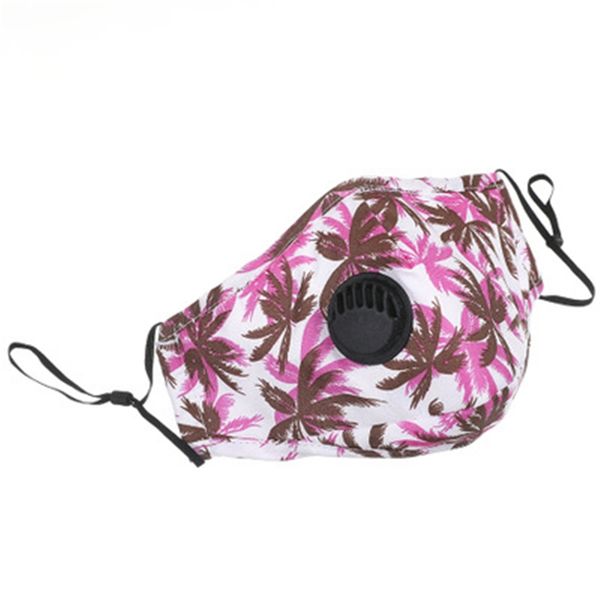 

floral print funny face mask reusable cartoon print cubrebocas color rosa ultraviolet proof washable running riding bike bdehome#430, Black