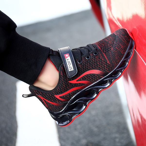 

b9t6q 988 flying sports summer beacon fire hollow sneakers children's children's shoes mesh low-light men's and women's, Black