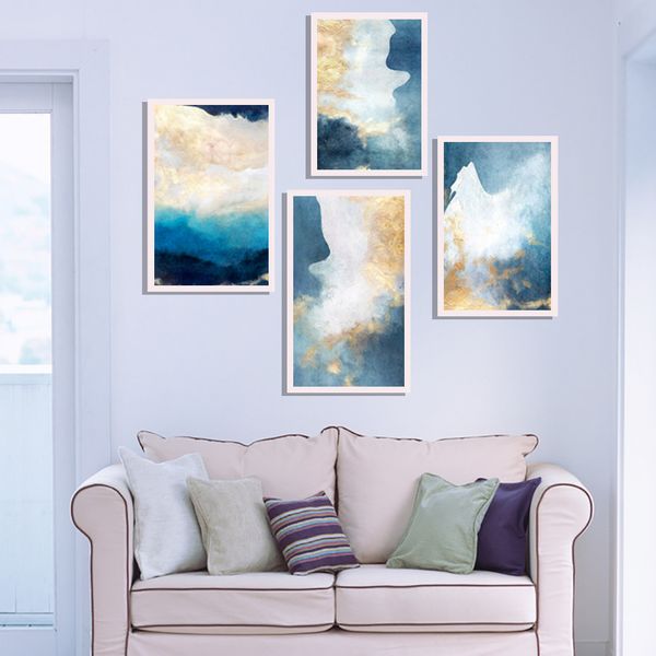 

абстрактный современный мечтательный цвет холст картина мода золотой плакат и распечатать гостиная aisle спальня wall art home decor