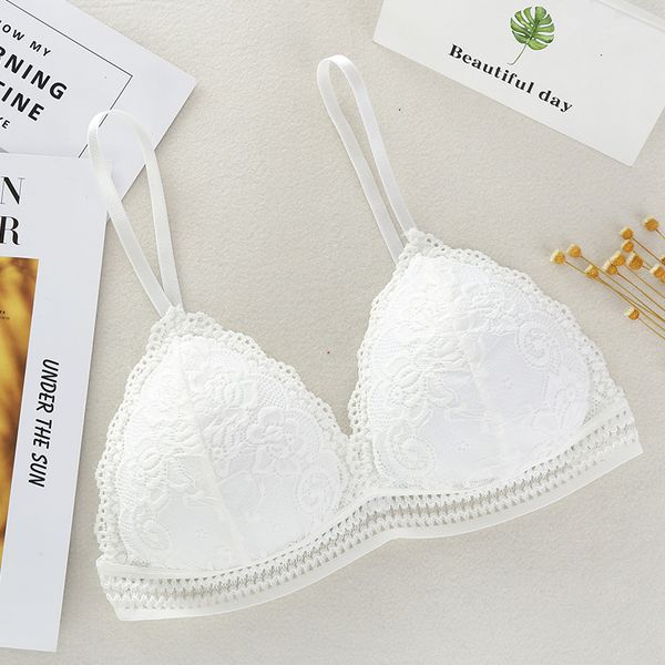 

camisoles & tanks woman's bra deep v lace underwear female thin section solid color embroidery openwork hollow tube top, Black;white