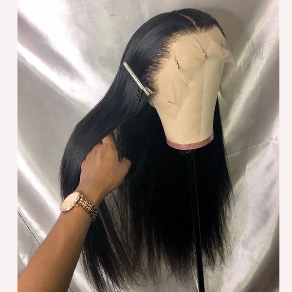 

straight human hair wigs 360 lace frontal wigs remy 13x4 lace frontal wig brazilian straight lace front wig pre plucked, Black