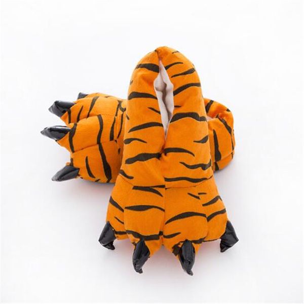

men's plush slippers cute cartoon animal shoes men fur slides indoor warm home cotton shoes male bedroom fur flip flops hot, Black