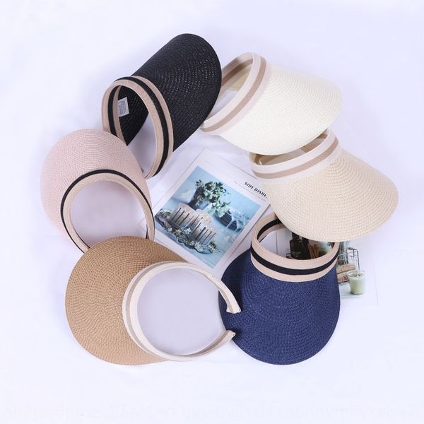 

the same style of sydney sun bicycle straw parent-child empty hat korean style all-match casual big eaves cycling cap beach straw hat, Blue;gray