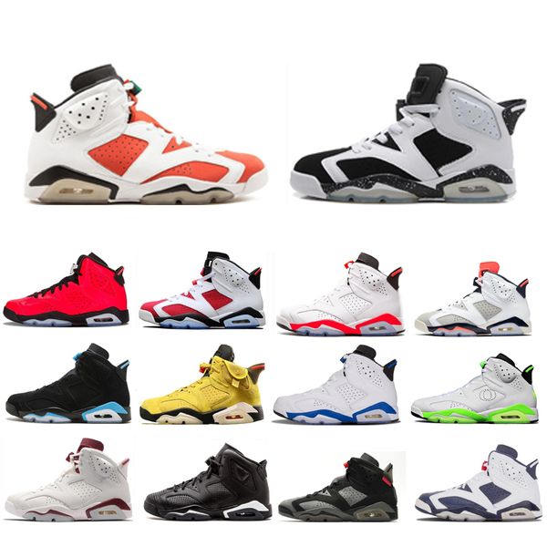 

2020 6 medium olive 6s men basketball shoes dmp hare infrared cactus jack washed denim mens sports sneakers
