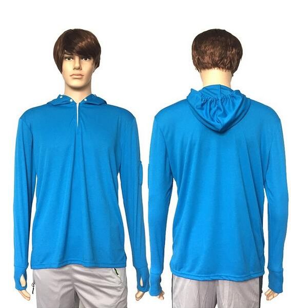 

fishing clothes sun protection shirt anti-uv breathable men quick dry hooded fishing shirt outdoor hiking t-shirt sunscreen, Black;brown