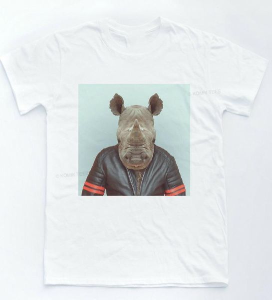 

rhino selfie man portrait t-shirt fun independent p t-shirt independent retro zoo comfortable, White;black