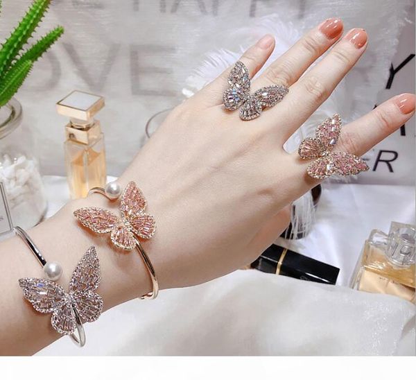 

j mens женщин iced out 3d бабочка кольцо micro pave цирконий 14k позолоченный имитация diamonds hip hop регулируемое кольцо один размер, Golden;silver