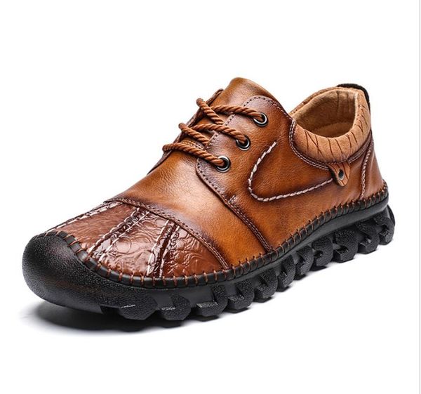 

mens waterproof driving lace up shoes climb oxfords army combat hiking pu leather 3colors plus size 38-48, Black
