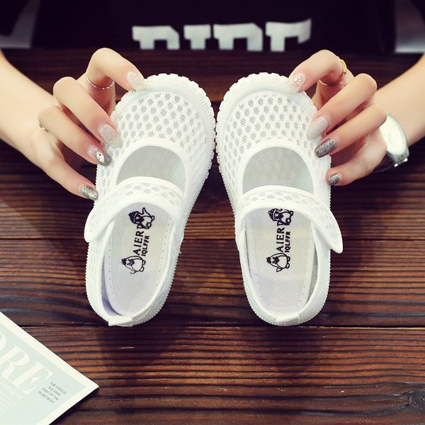 

children's mesh breathable light magic sticker one pedal magic sports shoes sports shoes, Black