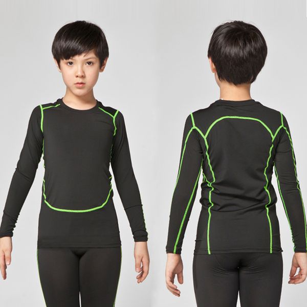 

kids t shirt sport tees quick dry fitness gym t shirt children running shirts long sleeve jerseys sportswear workout, Black;blue