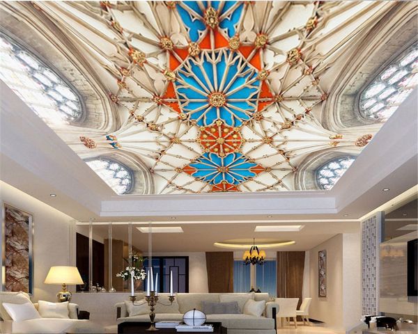 

customize the zenith wallpaper of european high-end palace geometric zenith map premium atmospheric interior decoration wallpaper