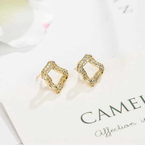 

2fw4e zhongxing accessories pure copper plated 14k gold anti-allergy 925 silver needle earring korean style micro accessories earrings and e