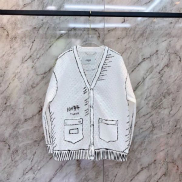 

2020 autumn v neck long sleeve single breasted hand painted cartoon printing mesh jacket baseball uniform loose women coat f2, Black;brown